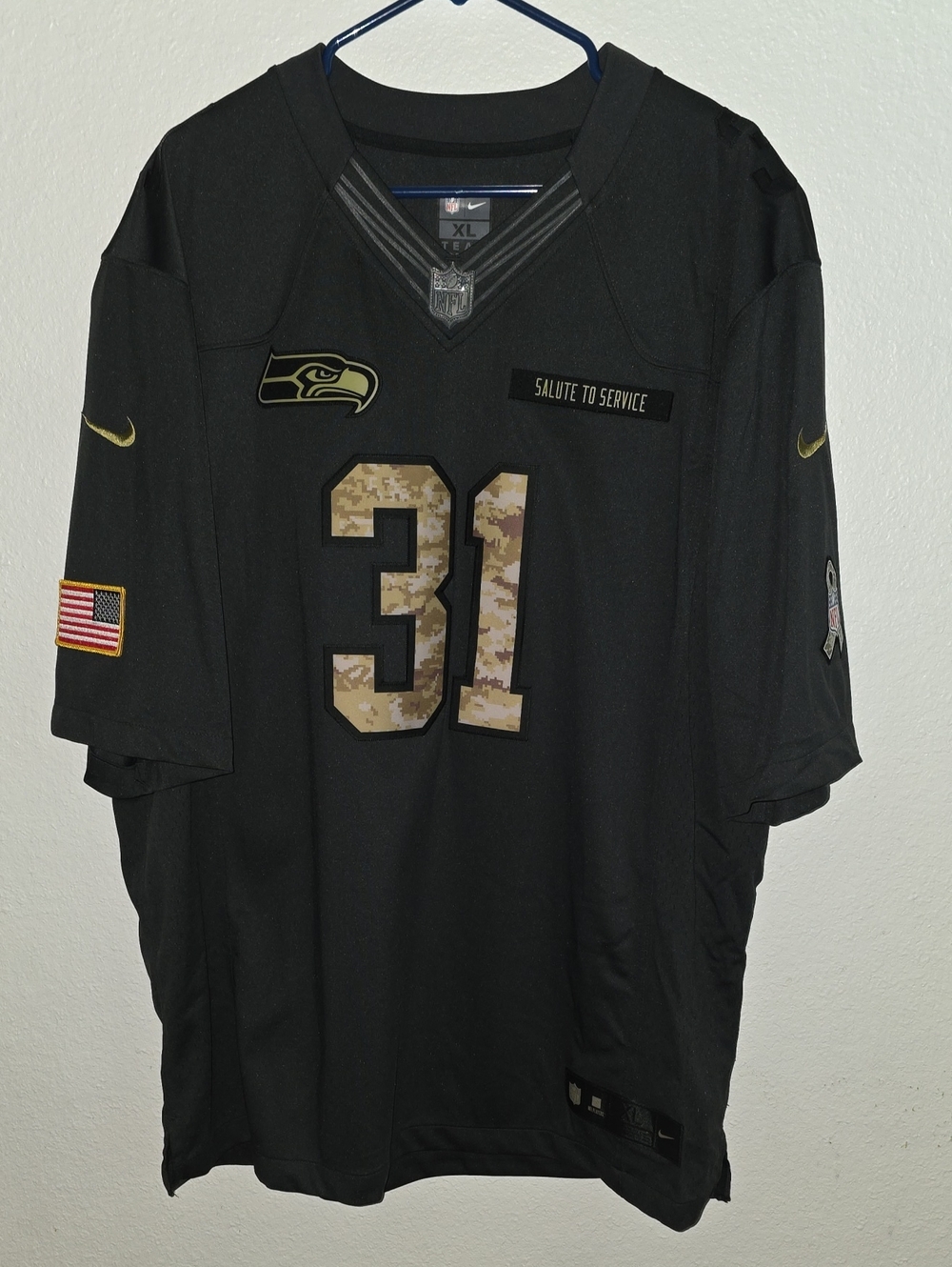 Nike Black Seattle Seahawks Salute to Service #31 Jersey